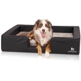 Knuffelwuff Tierbett Hundebett Indianapolis, Orthopädisch schwarz 60 cm x 80 cm