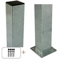 Plus Zaunpfosten 8 x 132 cm Silber/Metall