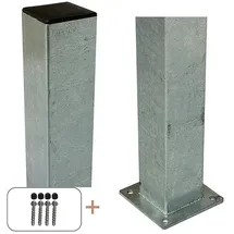 Plus Zaunpfosten 8 x 132 cm Silber/Metall