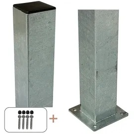 Plus Zaunpfosten 8 x 132 cm Silber/Metall