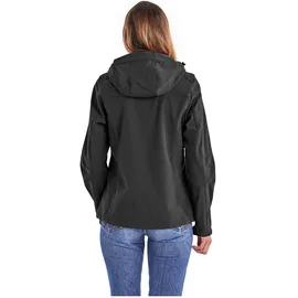 KILLTEC Damen Softshelljacke Softshell Jacke mit abzippbarer Kapuze Damen Softshelljacke wasserabweisend, Winddicht, atmungsaktiv 00200-schwarz 38