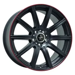 Keskin Wheels Kt16 Matt Black Lip Red 9.5x19 ET 45 5/112 Alufelge Schwarz