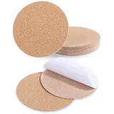 TIESOME 16 PCS Adhesive Runde Kork Untersetzer, Selbstklebender Kork für Untersetzer für DIY Handwerk Getränke Home Tabletop Dekorati