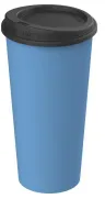 Mehrwegbecher mit Deckel, Kaffeebecher To Go, 0,4 Liter 01962043-00000 , 1 Stück, Farbe: behagliches blau/schwarz
