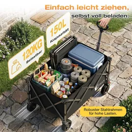 sunula Bollerwagen faltbar schwarz