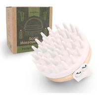 Kopfhaut Massagebürste Bambus Kopfmassage Bürste [Nass & Trocken] Scalp Massager für Shampoo und Haar Massagebürste,100% Silikon, Stimuliert das Haarwachstum