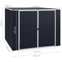 vidaXL Gerätehaus 1,95 x 1,98 m anthrazit