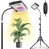 Rosnek Pflanzenlampe LED mit Ständer, UV-IR Vollspektrum LED Wachstumslichter, mit 4/8/12-Stunden-Timer, Dimmbares Pflanzenlicht Wachstumslampen für Pflanzen Pflanzenleuchte 1 Lichter