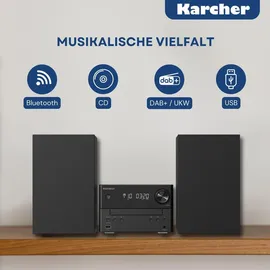 Karcher MC 6475D Stereoanlage Kompaktanlage mit DAB+ Radio, Bluetooth, USB und 20W RMS