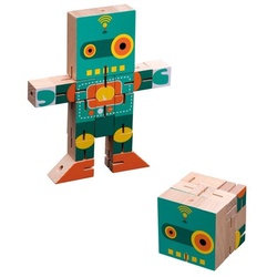 Philos 3503 – Robot Cube, Holz, Würfel-Puzzlespiel, Denkspiele, Knobelspiele, Schwierigkeitsgrad: schwer