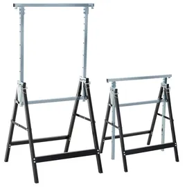 Homcom Gerüstbock 2 Stück Stahl 68x58x80-130 cm Schwarz höhenverstellbar