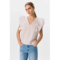 Hoffe Papaya Nour S/S Top - Weißer Sand - Object