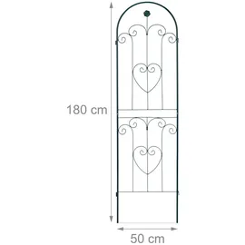 Relaxdays Rankgitter 2er Set 180 x 50 cm Dunkelgrün