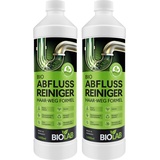 BIOLAB Abflussreiniger (2 x 1000 ml) Rohrreiniger mit Haarweg Formel – Extra Stark - Abflussfrei - Drain Free Abfluss Reiniger