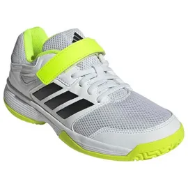 adidas Hallen-Indoorschuhe Speedcourt Velcro weiss/lime Kinder