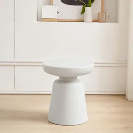 [en.casa] Beistelltisch, Posio 44xØ40 cm Weiß Kunststoff, 40x44x40 Wohnzimmer, Wohnzimmertische, Beistelltische