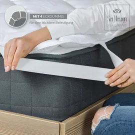 sei Design Luxus Matrazenschoner – Hygienische Komfortauflage mit Polsterung 160x200 mit 4 Gummibände