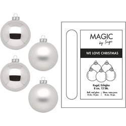 Weihnachtskugel Silber 12tlg. Glas