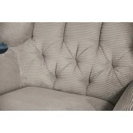 KAWOLA Relaxsessel CHARME Cord 130 x 95 x 160 cm Grau mit Kissen