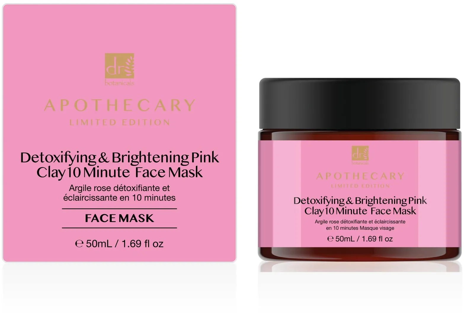 Dr Botanicals Detoxifying & Brightening Pink Clay 10 Minute Face Mask 50 ml