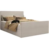Kaiser Möbel Boxspringbett mit bettkasten und topper VIESTA stoff Poso Beige H3, - Beige
