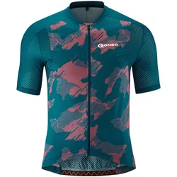 Radtrikot GONSO "ARDOLE", Herren, Gr. XXL, blau (dunkelblau), 84% Polyester, 16% Elastan, Rundhals, Kurzarm, Trikots, Hoch atmungsaktive Mesheinsätze, extra leicht