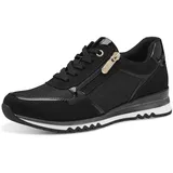 Marco Tozzi Damen Sneaker flach Vegan Freizeit, schwarz 37
