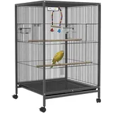 Beyamis Vogelkäfig, Wellensittichkäfig Mit Rollbarem Ständer Für Kleine Vögel – Grau