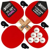 Best Sporting Tischtennisschläger Set FAMILY I 4 Tischtennis Schläger, 4 Schlägertaschen und 1* Tischtennisbälle I 9-teiliges wertiges Tischtennis Set I Tischtennissets I Table Tennis Racket