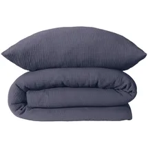 SCHIESSER Bettwäscheset Molly - Musselin - 2-teilig - 135 x 200 cm - Indigo