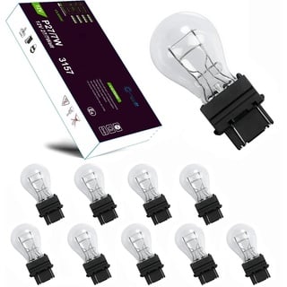 LIGHTWORLD24 10 Stück W2.5x16q P27/7W Glühbirnen Auto Lampe Stoplicht US Typ 3157 27/7W Weiß 12V Glühlampe