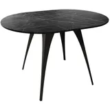 Mirjan24 Esstisch, Schwarz, Rund,Rund, 100x76x100 cm, Esszimmer, Tische, Esstische