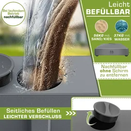 tillvex Schirmständer Granit, Kunststoff, Metall 37 Liter Silber