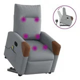 vidaXL Massagesessel mit Aufstehhilfe Hellgrau Stoff