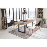 SIT Möbel SIT Esstisch Tops&Tables, mit Tischplatte aus Wildeiche, mit Baumkante wie gewachsen, Shabby Chic, Vintage beige 160 cm x 77 cm x 90 cm