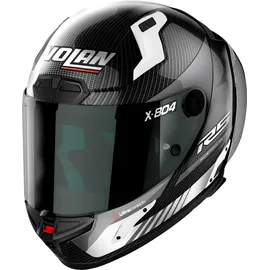 Nolan X-804 RS Ultra Carbon Hot Lap Helm, schwarz-weiss, Größe L