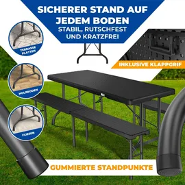 Kesser Polyrattan Bierzeltgarnitur 3-tlg. schwarz