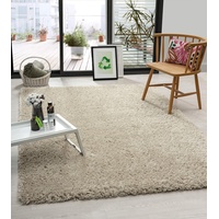 the carpet Green Velvet Wohnzimmer Öko Teppich, Hochflor besteht aus 100% recyceltem Polyester, Langflor, Luxuriöse Felloptik, Kuschelig Weich, Beige, 120 x 170 cm