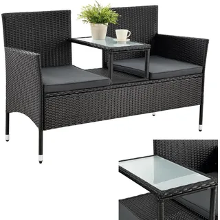 Juskys Monaco 133 x 63 x 84 cm schwarz inkl. Tisch