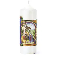 St. Benno Weihnachtskerze »Christi Geburt« mit Kunstbuch-Motiv