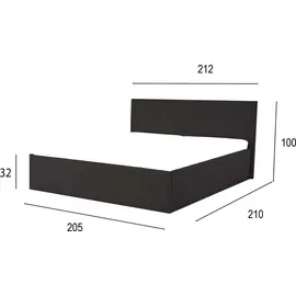 Halmon Schlafkomfort Betten Gent 200 x 200 cm Schwarz