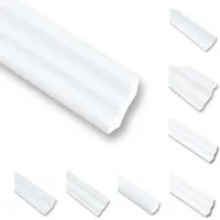 MDEKOR 50 Meter Deckenleisten Styropor XPS Stuckleisten Abschlussleiste Decke Weiss 15X25 mm Zierprofile Styroporleisten Deckenleisten Zierleisten Sparpaket NS25