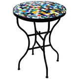 Marrakesch Orient & Mediterran Interior Gartentisch Gartentisch Mosaiktisch Marrakesch Bunt - Rund 100cm (2-St), Handarbeit bunt