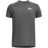 Under Armour Jungen Tech 2.0 Kurzarmshirt, leichtes Sportshirt aus kühlendem Stoff, schnelltrocknendes Funktionsshirt mit natürlichem Tragegefühl,Castlerock / / White,YXS