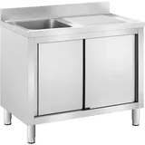 Spülenschrank 1 Becken Edelstahl 100 x 60 cm - Spültisch Royal Catering