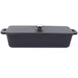 Echtwerk Brotback/Auflaufform aus Gusseisen, Bräter mit Deckel, Kastenform, Emaille-Beschichtung, Für Backöfen,Grill,BBQ Induktion,1,5 L,Ø 28,2 x 12,cm,EW-GE-1501, Schwarz