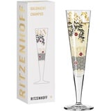 Ritzenhoff & Breker RITZENHOFF 1071019 Champagnerglas 200 ml - Serie Goldnacht Nr. 19 - Edles Designerstück mit Echt-Gold - Made in Germany