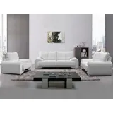 beautysofa Big-Sofa Kunstleder 3-Sitzer + 2-Sitzer + Sessel Weiß