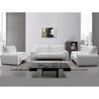 beautysofa Big-Sofa Kunstleder 3-Sitzer + 2-Sitzer + Sessel Weiß