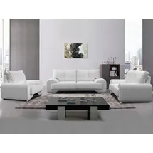 beautysofa Big-Sofa Kunstleder 3-Sitzer + 2-Sitzer + Sessel Weiß